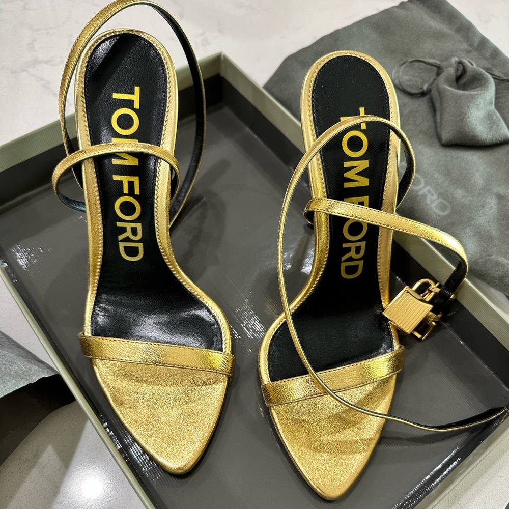 AUTHENTIC TOM FORD PADLOCK POINTY NAKED HEEL